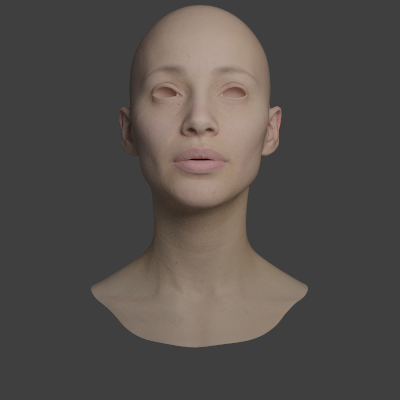 Rendered human skin
