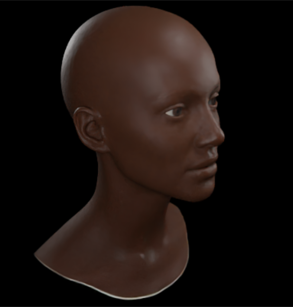 Rendered human skin
